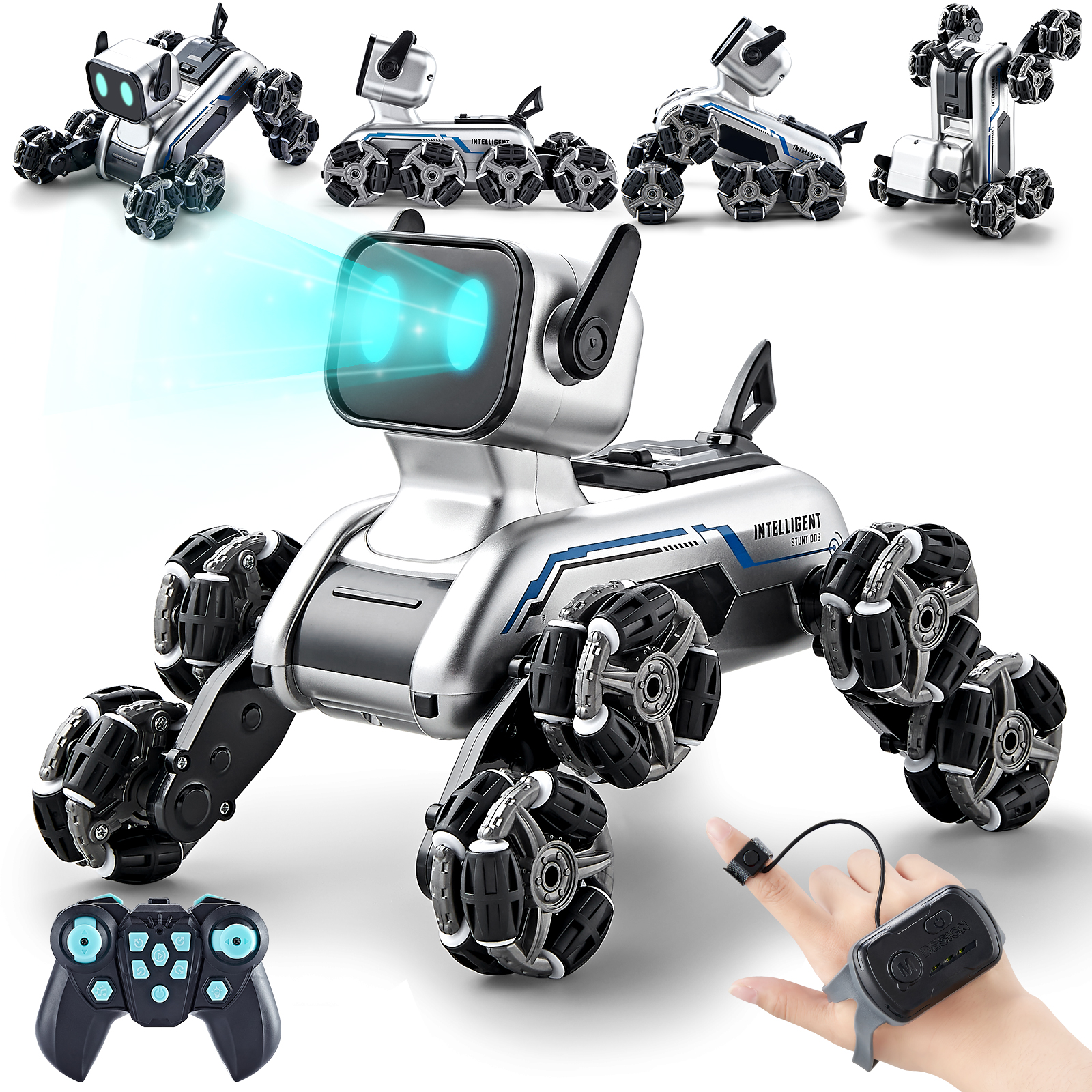 Aprilwolf 8WD Gesture Sensing Stunt Robot Dog RC Car Toys for Ages 8-13 ...