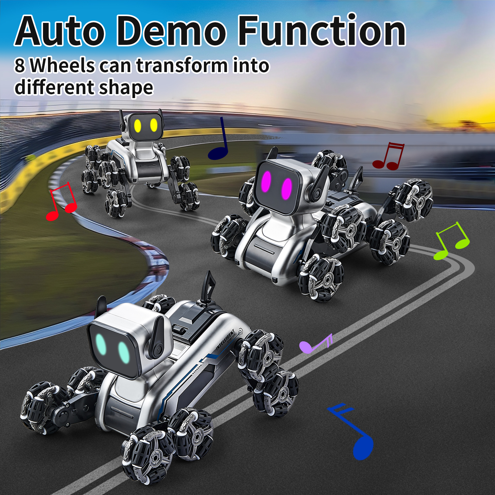 Aprilwolf 8WD Gesture Sensing Stunt Robot Dog RC Car Toys for Ages 8-13 ...
