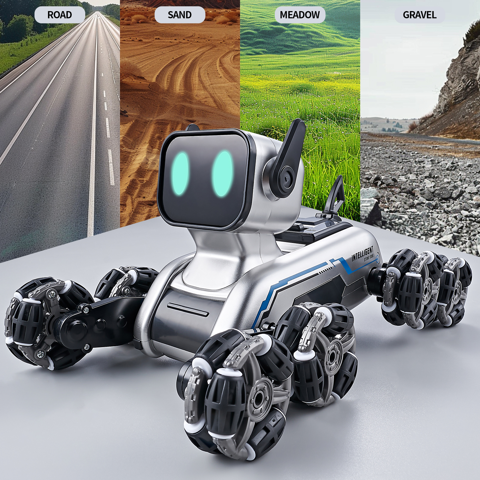 Aprilwolf 8WD Gesture Sensing Stunt Robot Dog RC Car Toys for Ages 8-13 ...