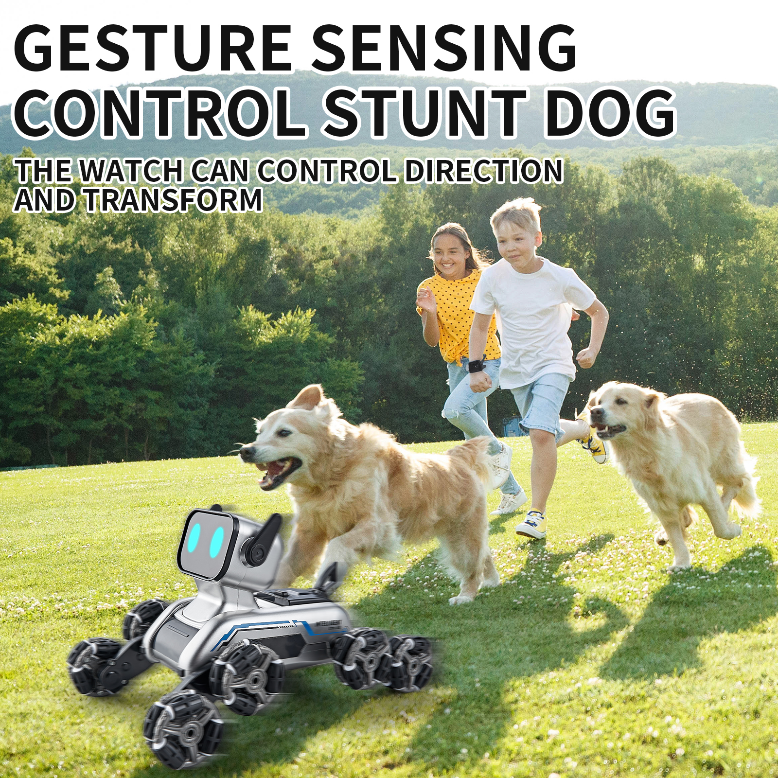 Aprilwolf 8WD Gesture Sensing Stunt Robot Dog RC Car Toys for Ages 8-13 ...
